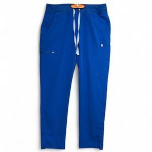 FIGS Men's  Blue Medical Scrub Pants W/Side & Zipper Pockets, Drawstring, M New